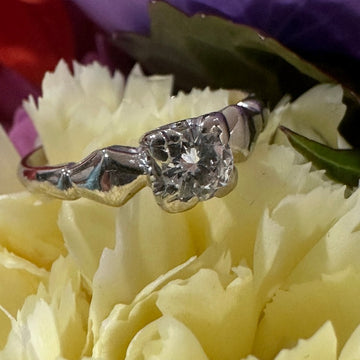 14 Karat White Diamond Ring