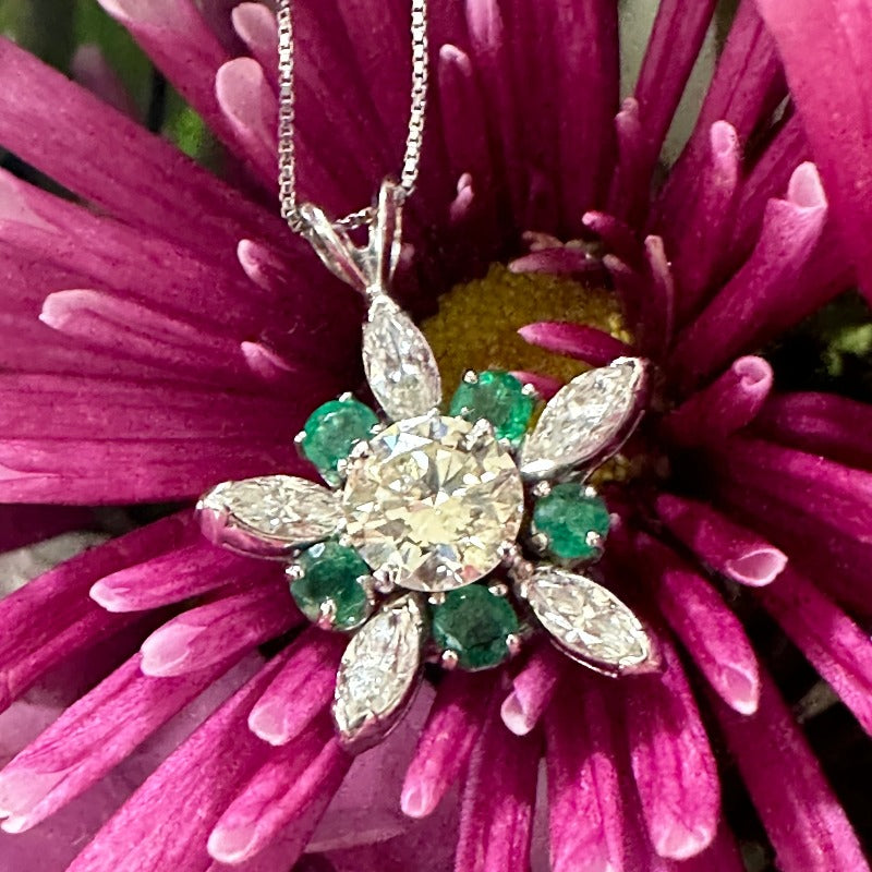 Emerald and Diamond Pendant