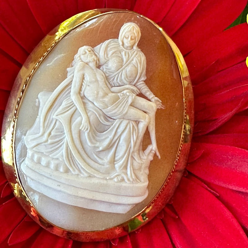 10 Karat Yellow Gold Blessed Mother & Jesus Cameo