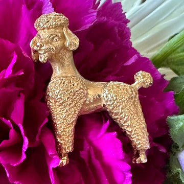 14 Karat Yellow Gold Standard Poodle Pin