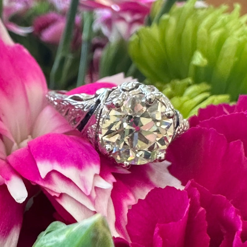 Platinum Art Deco Engagement Ring