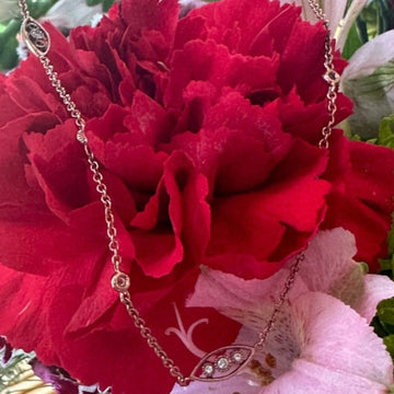 18 Karat Rose Gold Diamond Necklace