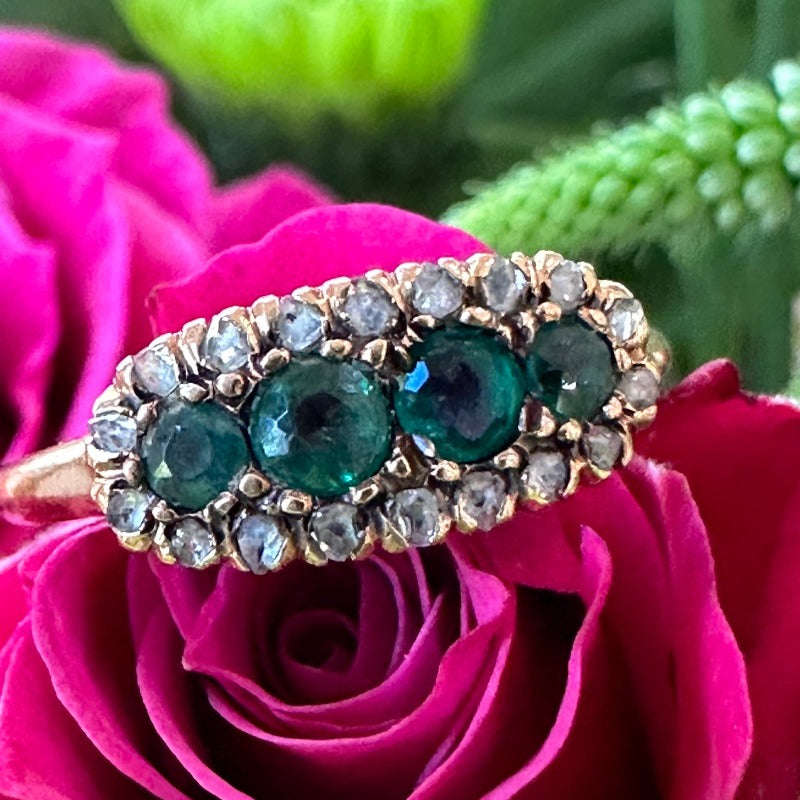 14 Karat Yellow Gold Victorian Doublet and Rose Cut Diamond Ring  # 200-02456