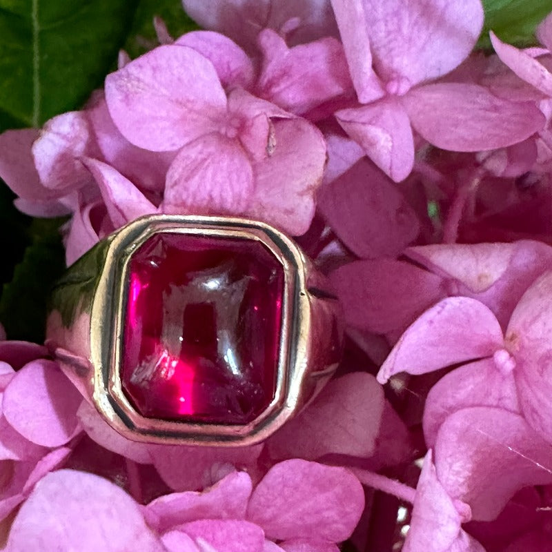 Men's Synthetic Ruby Ring