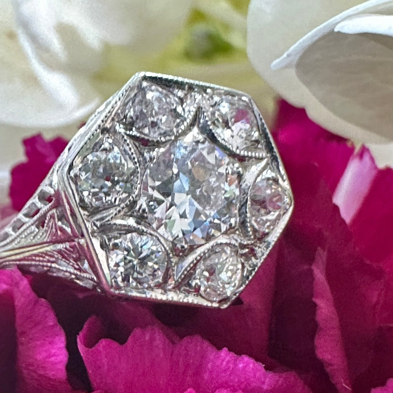 14 Karat White Gold Diamond Fashion / Engagement Ring