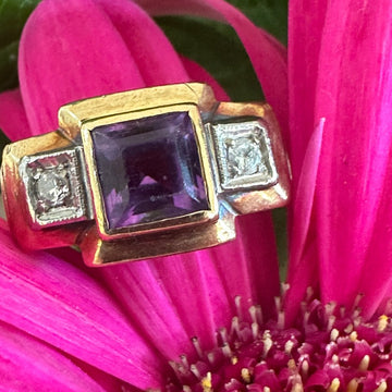 Women's Amethyst and Diamond Ring