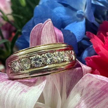 14 Karat Yellow Gold Diamond Band