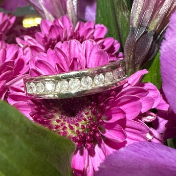 14 Karat White Gold Diamond Band