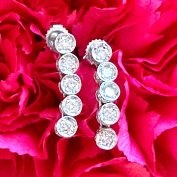 Platinum 10 Diamond Bezel Set Earrings 