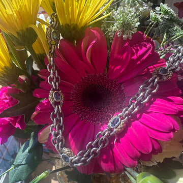 Sterling Silver/18 Karat Yellow Gold, Blue Topaz Necklace