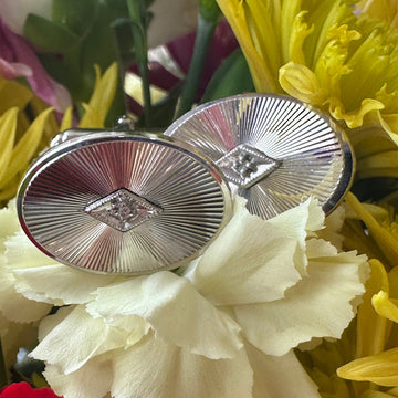 Sterling Silver Cufflinks with Diamonds