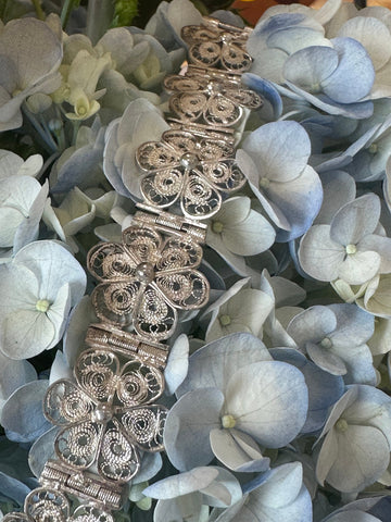 Sterling Silver Flower Bracelet