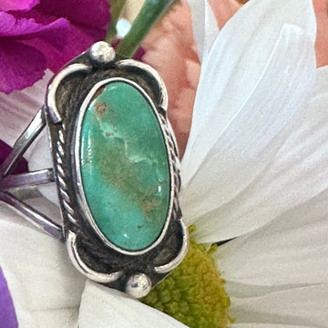 Sterling Silver, Green Agate Ring
