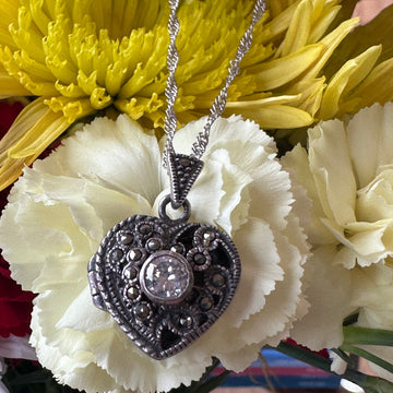 Sterling Silver Heart Locket with 20