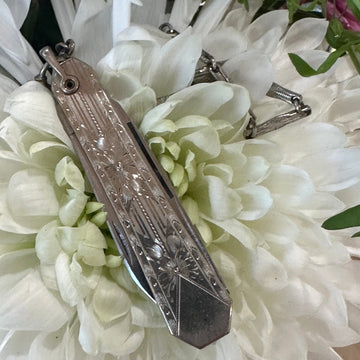 Sterling Silver Pocket Watch Chain & Pocket Knife