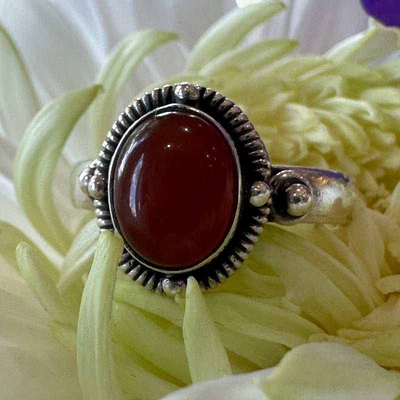 Sterling Silver Ring with Carnelian