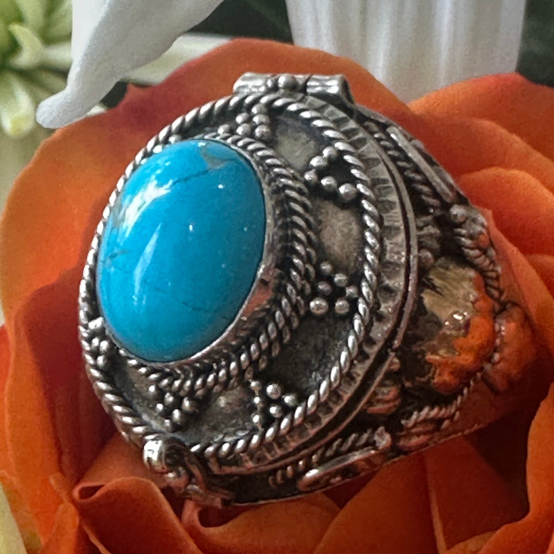 Sterling Silver & Turquoise Poison Ring