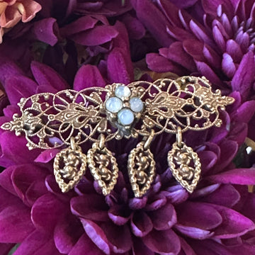 Yellow Gold Filled Moonstone Pin