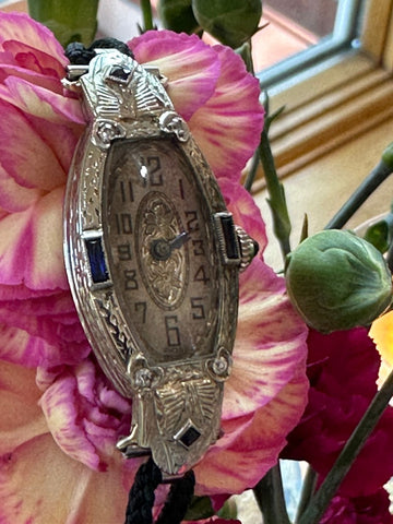 Platinum and 18 Karat White Gold Art Deco Ladies Wristwatch
