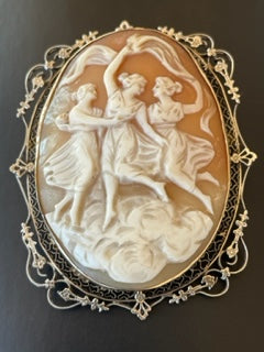 3 Graces Cameo Shell Pin/Pendant